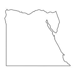 Poster - Outline Map of Egypt with Clear, Precise and Simplified Borders
