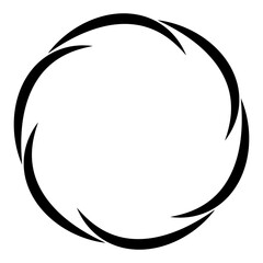 Poster - Abstract Circular Spiral Shape with Black Curved Swirling Lines Icon
