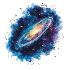 Wall Mural - A beautiful artistic illustration of a spiral galaxy in space