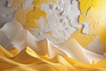 Poster - Yellow Abstract Gradient Background with Wall Texture for Product Presentation