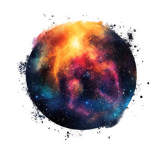 Wall Mural - A vibrant and colorful cosmic scene with swirling nebula clouds