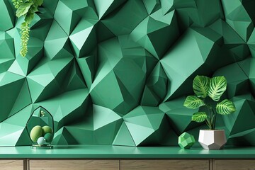 Poster - Stylish Abstract Green Polygonal Background for Modern Business Banners