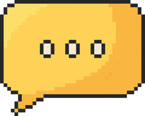 Poster - 8 bit speech bubble icon. Pixel art object. Old school computer graphic style.
