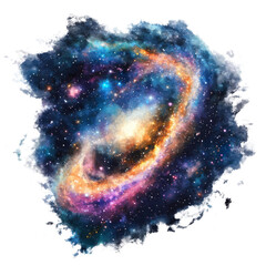 Wall Mural - An artistic depiction of a colorful cosmic galaxy in outer space