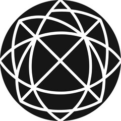 Poster - Abstract black and white sphere shows a monochromatic circle