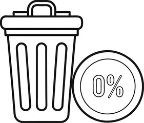 Poster - Vector illustration of a trash can icon and a recycle bin icon, symbols for garbage and waste, often used as a delete button or sign on the web