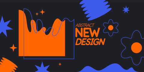 Poster - beautiful stylish retro style background with simple geometric elements and shapes. a template for p