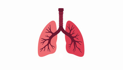 Poster - Stylized lungs illustration with geometric elements, health awareness