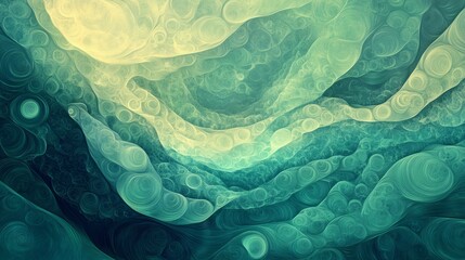 Poster - Soft, infinite ocean abstraction with a seamless green-to-aquamarine gradient, radiating peace and depth