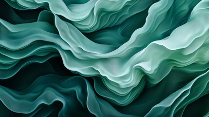 Poster - Subtle, flowing transition of deep green to aquamarine in a seamless gradient, evoking an endless oceanic dream