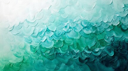 Poster - The essence of the ocean in an abstract form, with green gently fading into aquamarine in an endless, soothing gradient