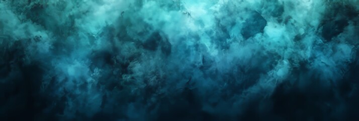 Poster - Abstract Dark Turquoise Blue Grunge Painting Texture Background, Modern Art Banner or Invitation