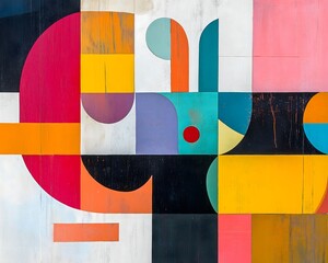 Poster - Colorful Geometric Abstract Art - Bold Shapes and Vibrant Palette