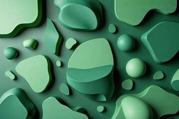 Poster - Modern Business Design with Playful Green Background and Unique Irregular Shapes