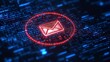 © Tackey - Modern Email Communication Concept with Glowing Red Envelope on Abstract Digital Background