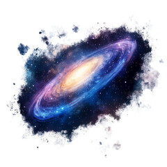 Wall Mural - An illustrated rendering of a spiral galaxy with stellar nebula