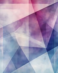 Poster - Geometric Abstract with Faded Texture in Blue, Pink, and Purple Hues