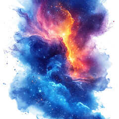 Wall Mural - Vivid colors and stars form an abstract depiction of space