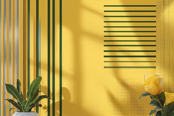Poster - Bright Yellow Striped Halftone Background for Contemporary Graphic Designs