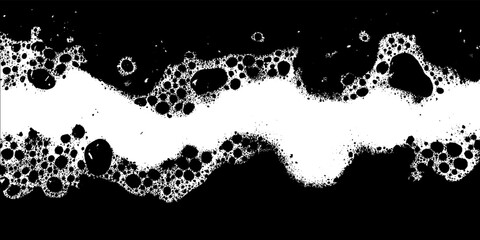 Poster - Foam texture contrasting against a dark background creates a dynamic visual experience in modern art