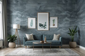 Poster - Modern Cool Gray Surface for Elegant Product Display and Chic Interior Wallpaper Design