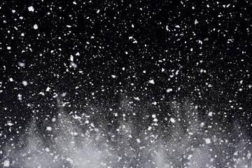 Wall Mural - Elegant dark wallpaper with white snowflakes and frost effects.
