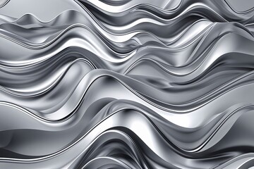 Poster - Modern Business Design with Innovative Silver Background and Wave Shapes