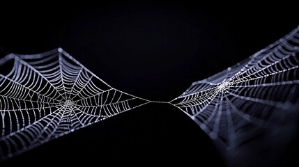 Dew Kissed Spiderweb  Night Nature Macro Photography