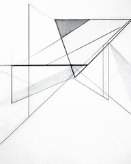Poster - Geometric Lines Sketch, Abstract Architecture, Modern Design, Minimalist Art