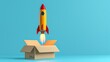 © Narongsag - Startup Rocket Launching from Box  Business Growth Concept