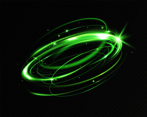 Poster - Green neon ring. Glowing circle. Glow effect. Round light frame. abstract light lines of movement and speed. Abstract light lines of movement and speed. light green ellipse.
