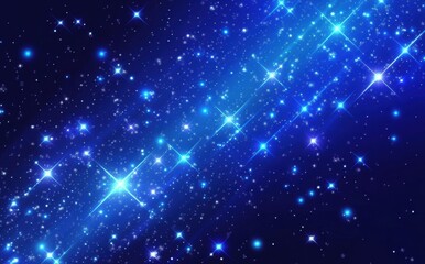 bright diagonal lines crossing a starry blue night sky background