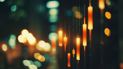 Aufkleber - Abstract light patterns create a vibrant atmosphere at night