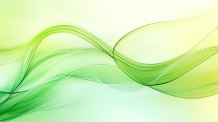 Aufkleber - Abstract green wave patterns flowing softly in a gradient background