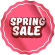 © zmiter - Spring sale round pink sticker isolated on white. Price sticker, sale sticker, price tag, retro label, sale or discount sticker, promotional badge set, shopping label png. Spring sale poster, banner