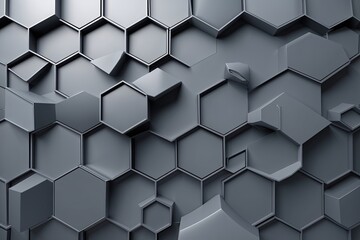 Poster - Modern Business Banner Featuring Chic Gray Hexagonal Pattern Background