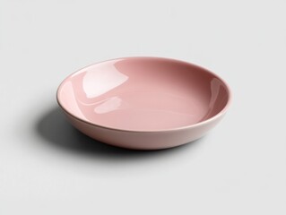 Poster - Elegant pink ceramic plate on a clean background showcasing modern design