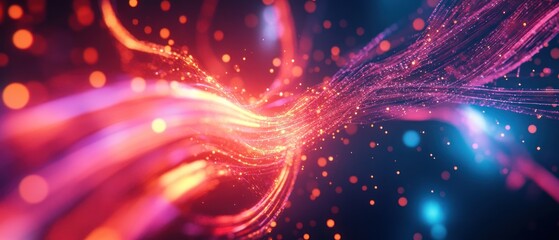 Aufkleber - Colorful abstract light trails swirling in a vibrant background