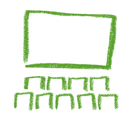 Wall Mural - theater room cinema related icon crayon chalk drawing vector