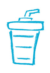 Wall Mural - soda cup cinema related icon crayon chalk drawing vector