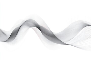 Aufkleber - Abstract flowing lines in monochrome on a white background