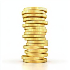 Poster - Neatly Stacked Coins Representing Wealth Management and Financial Concept in Modern Business