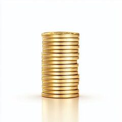 Poster - Neatly Stacked Gold Coins Representing Wealth Management Concepts and Financial Growth Ideas
