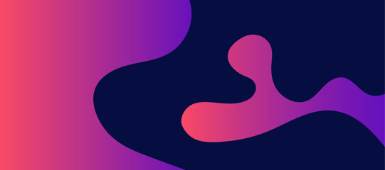 Poster - abstract pink and blue color background. fluid shapes composition.