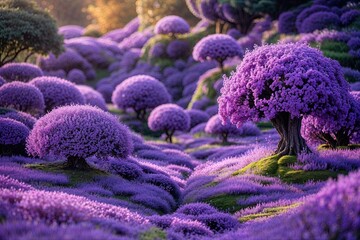Poster - Elegant Purple Landscape Sophisticated Conceptual Background for Creative Displays and Wallpaper Use