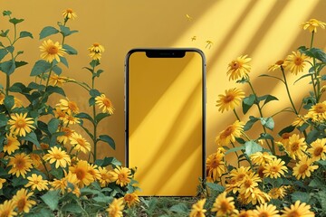Poster - Bright Summer Background with Minimal Yellow Display for Effective Product Presentation