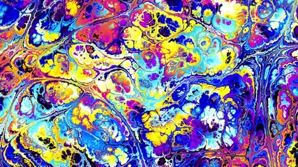 Aufkleber - Swirls of marble. Liquid marble texture. Marble ink colorful. Fluid art. Digital art abstract loop background