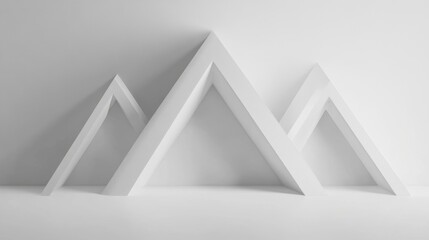 Poster - Abstract geometric shapes creating mountain peaks in minimalism style