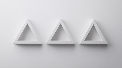 Poster - Clean Minimalist Triangular Shapes on White Background Display