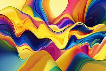 Poster - Vibrant Abstract Design Featuring Luminous Yellow Gradients and Bold Colors